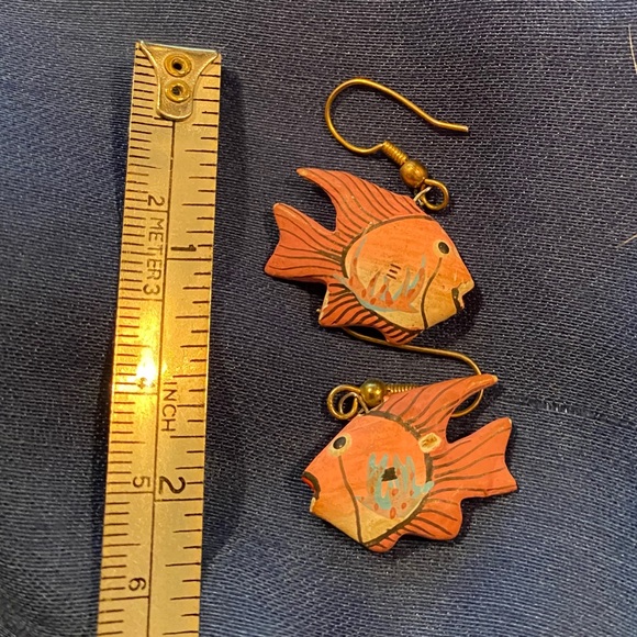 Handmade Fish Earrings - Picture 2 of 2